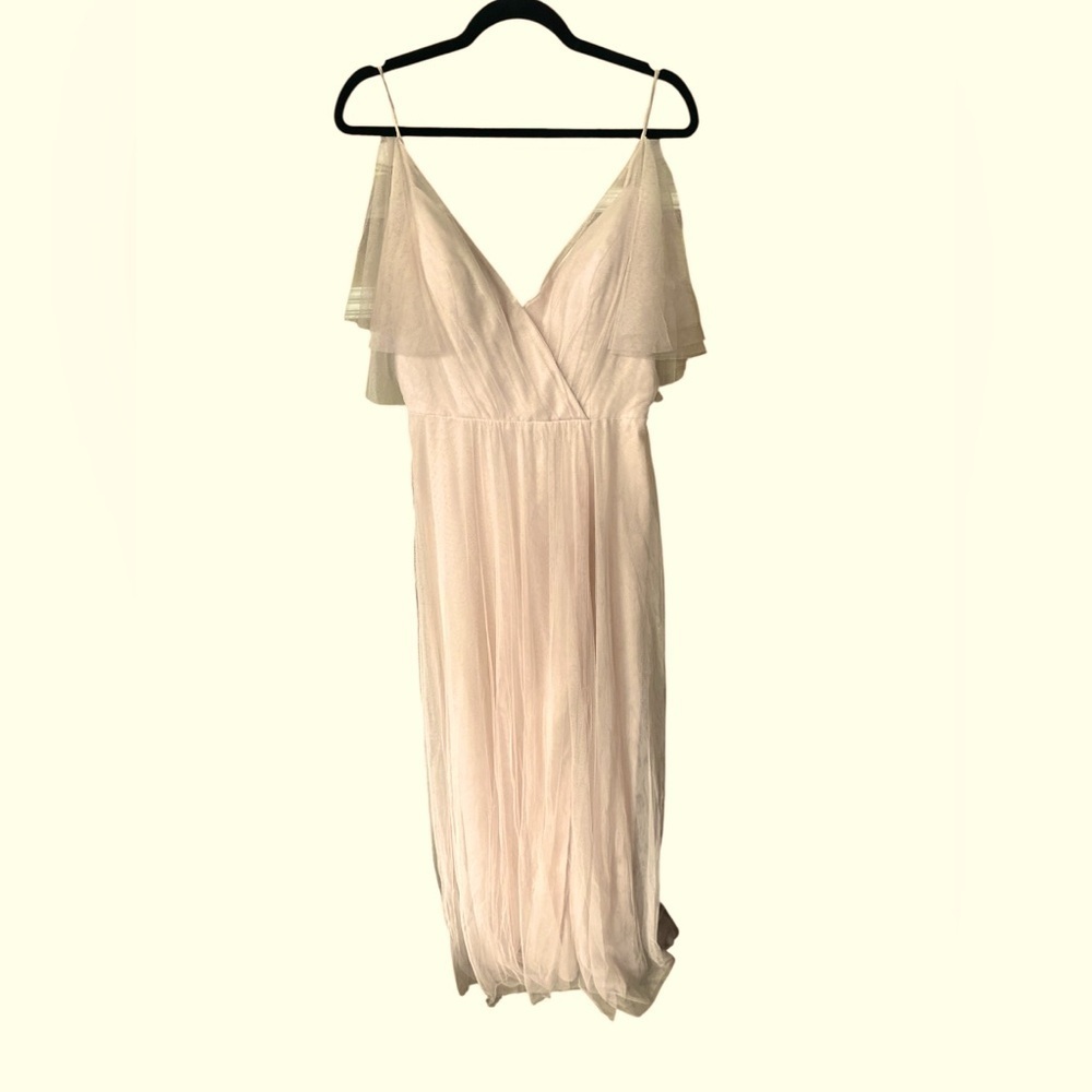 Jenny Yoo Collection Elegant Cream Off-Shoulder Dress size 10